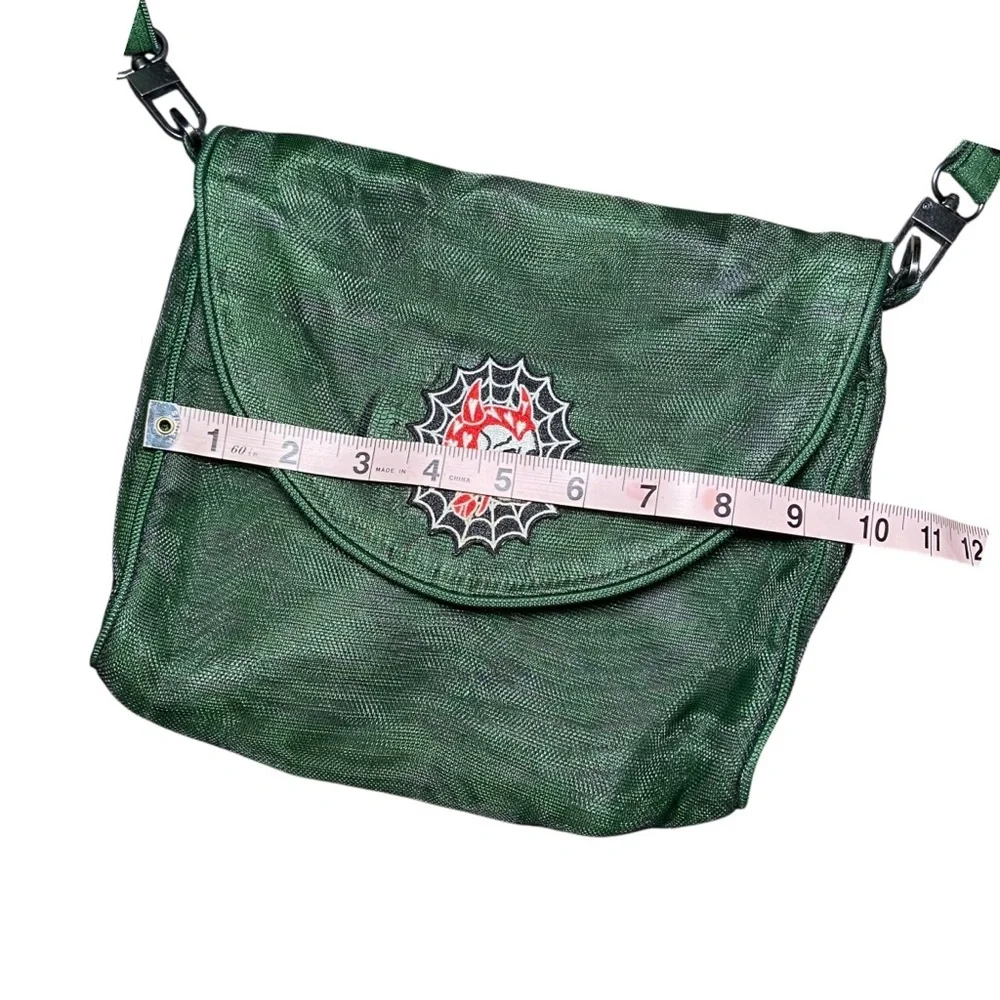 Smateria Ava Crossbody Hunter Green Vegan Sustainable Ethical 9x9 Goth